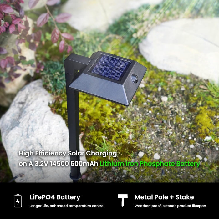 Mesh Linkable Series 4-Pack Solar LED Security Pathway Light - Contemporary