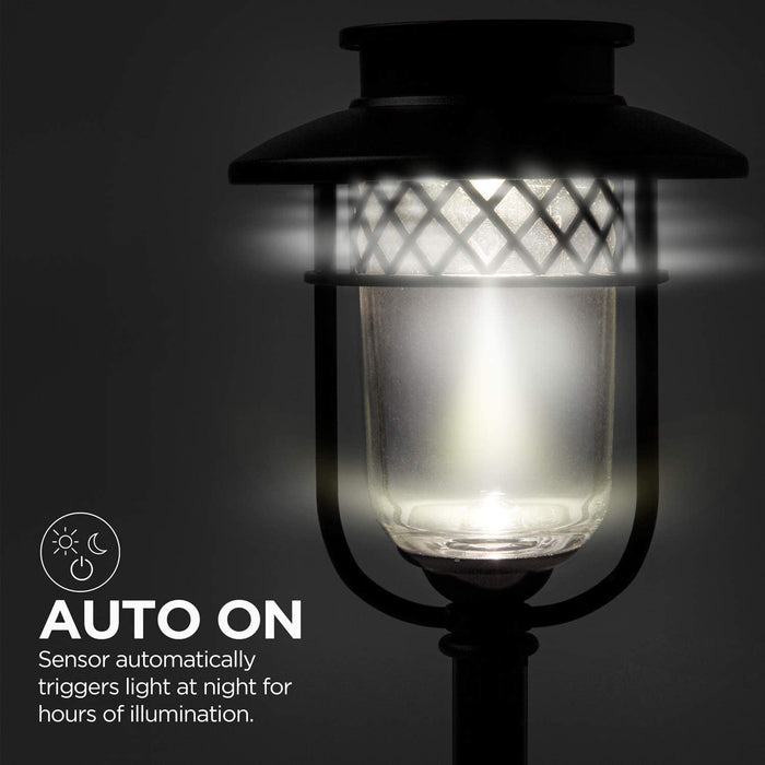 Solar Pathway Light: White LED 4-Pack