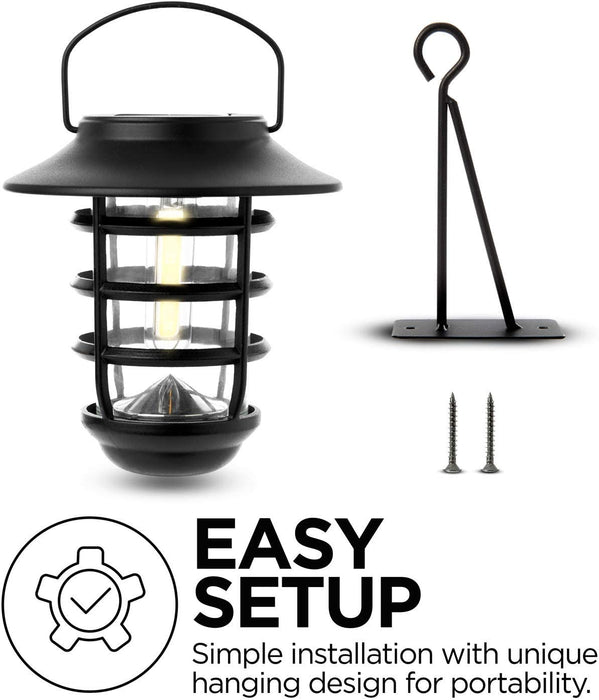 Solar Wall Lanterns: Warm LED Lights 2-Pack