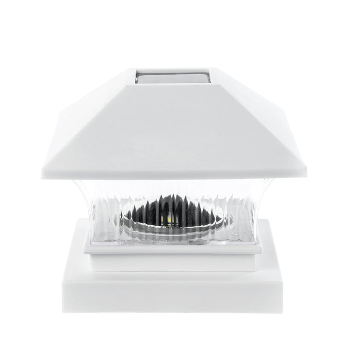 Solar Post Cap Light: White LED 2-Pack
