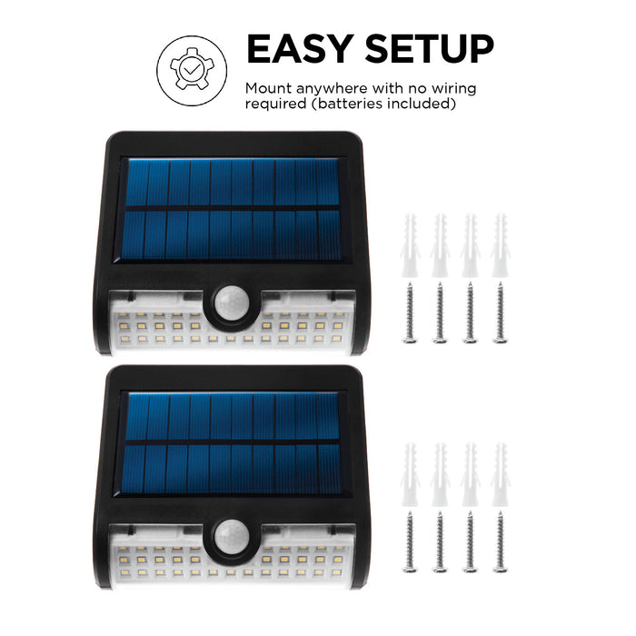 Solar Dual Lighting Outdoor Wall Light, 2-Pack