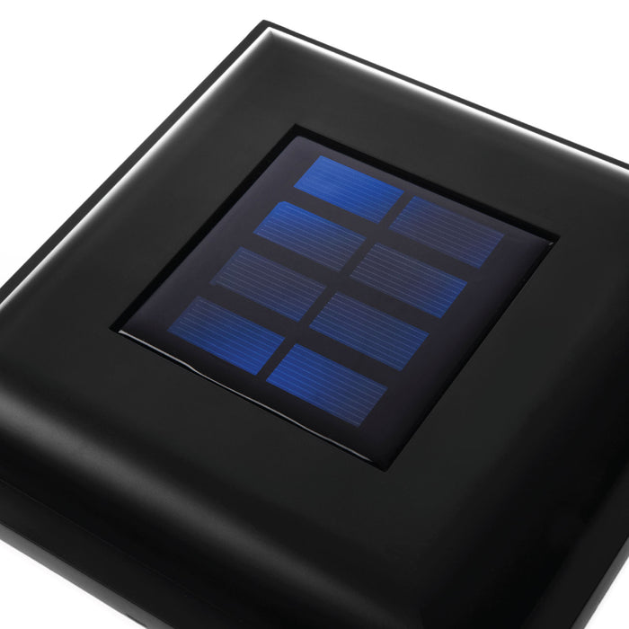 Outdoor Solar Post Cap Lights Black, 2-Pack