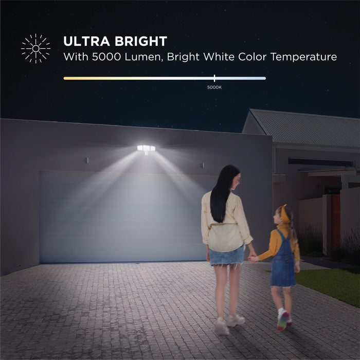 Mesh Linkable Series Triple Head SMD LED Outdoor Flood Light, 5000 Lumens, 5000K Bright White
