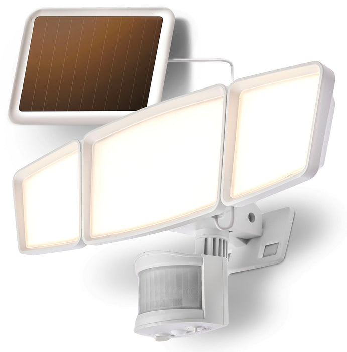 Triple Head Solar Security Lights, White