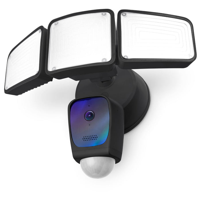 Smart Triple Head Flood Light Camera, Black