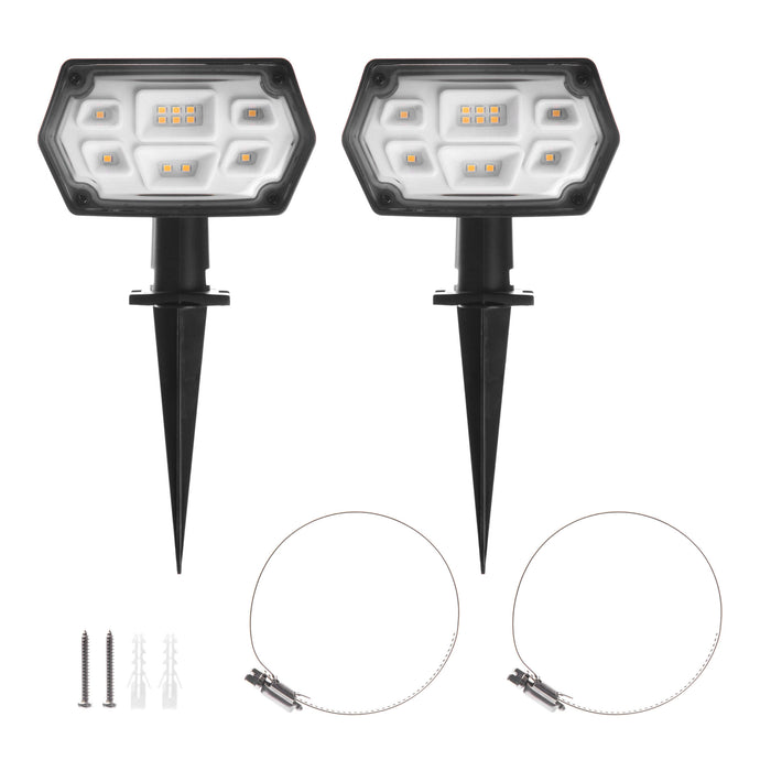 Solar Outdoor 3 in 1 Setup Spotlights, 2-Pack