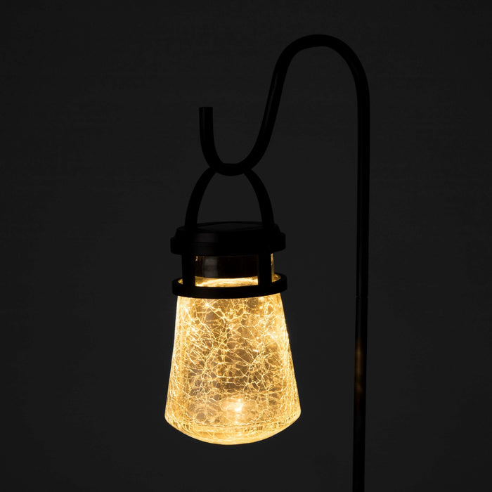 Solar Crackle Glass Lights: Warm LED 2-Pack