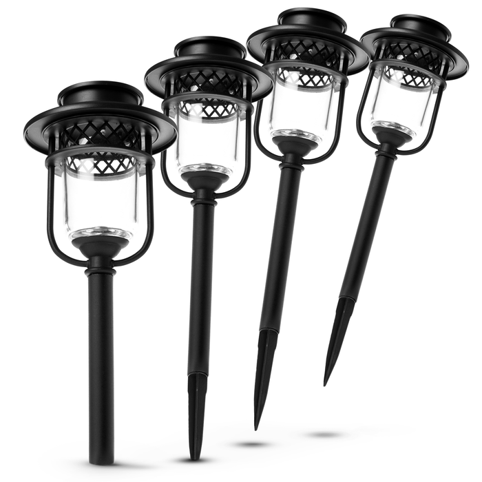 Solar Pathway Light: White LED 4-Pack