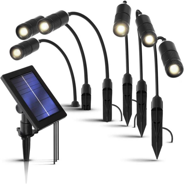 Solar Spot Light: White LED 6-Pack