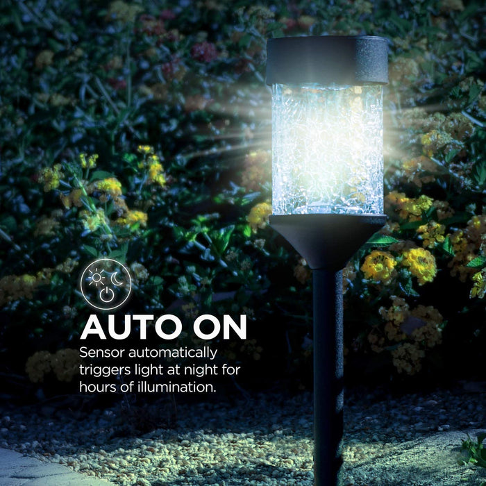 Solar Crackle Glass Lights: Rotating LED 2-Pack