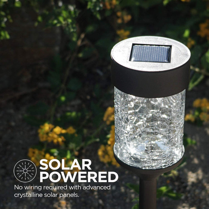 Solar Crackle Glass Lights: Rotating LED 2-Pack