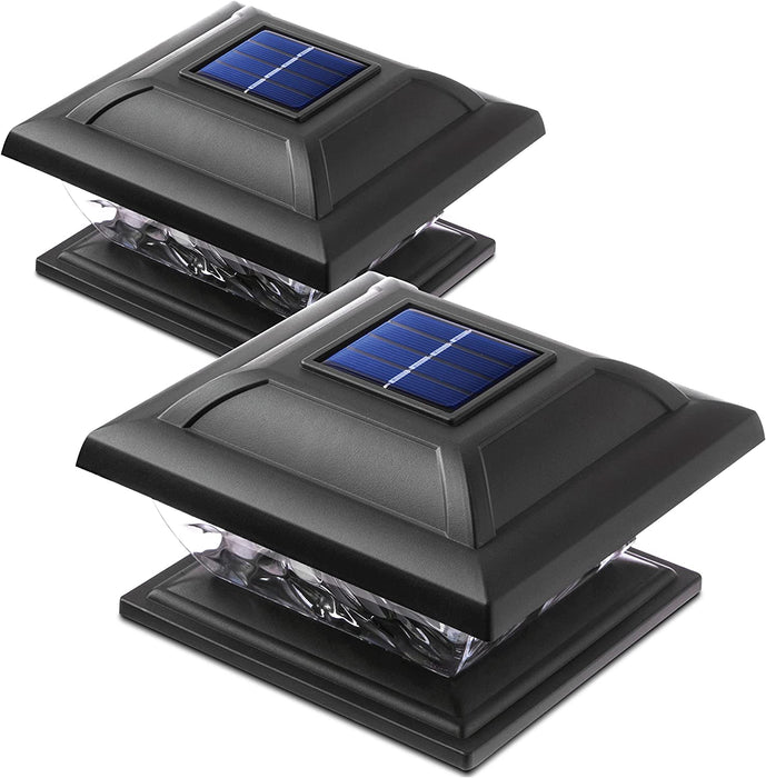Home Zone Security Outdoor Solar Post Cap Lights, 2-Pack