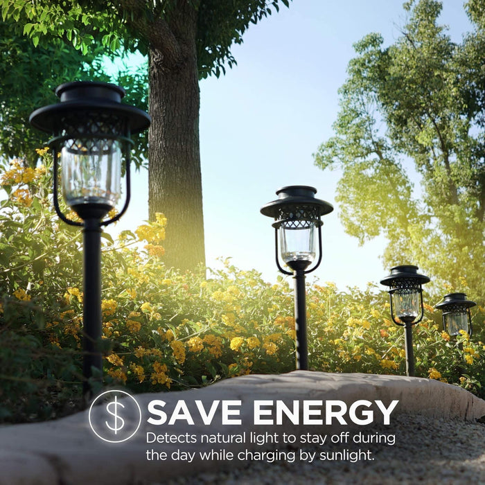 Solar Pathway Light: White LED 4-Pack