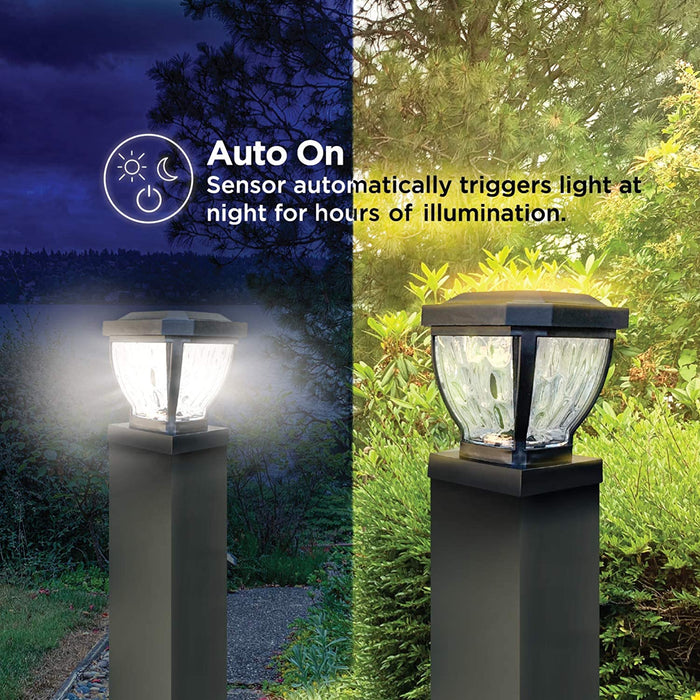 Solar Post Cap Light: Warm LED 2-Pack