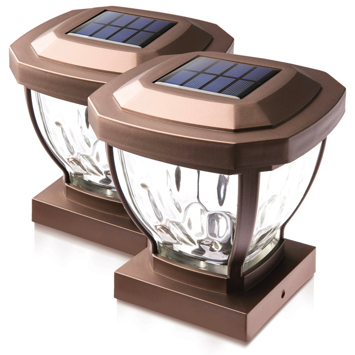 Solar Post Cap Light: Warm LED 2-Pack