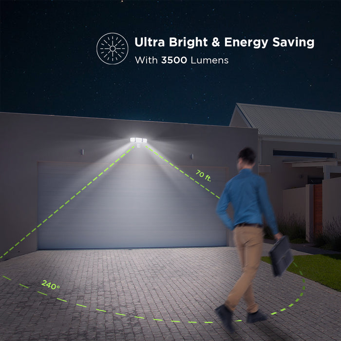 Smart SMD LED Outdoor Flood Light, 3500LM, 3000-5000K Adjustable Color Temperature