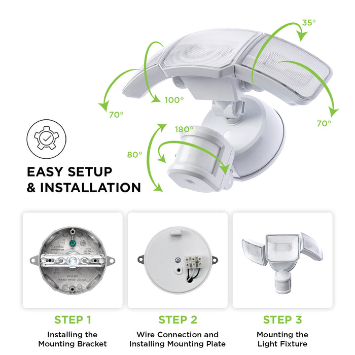 Smart SMD LED Outdoor Flood Light, 3500LM, 3000-5000K Adjustable Color Temperature