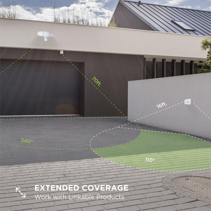 Mesh Linkable Series Flood Light Sensor, Extends Range of Home Zone Security Flood Light Models ES00942G & ES00935G