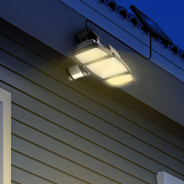 Triple Head Solar Security Lights, Black