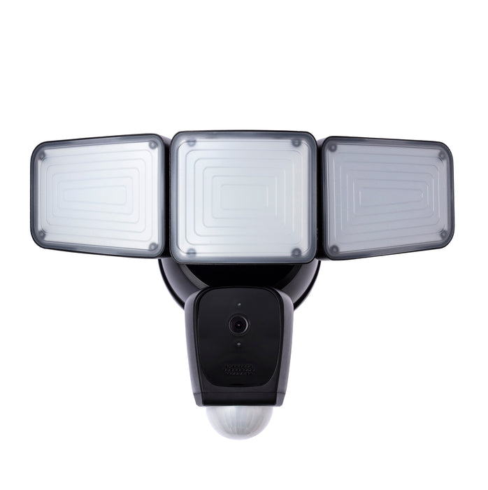 Smart Triple Head Flood Light Camera, Black