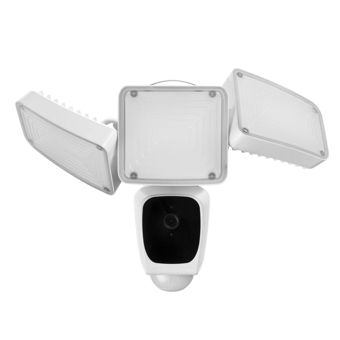 Smart Triple Head Flood Light Camera, White