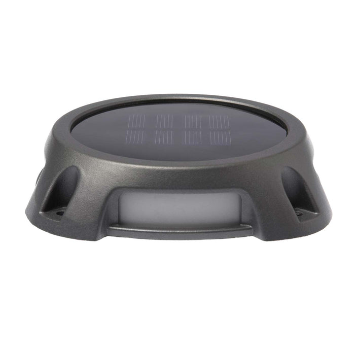 Solar Deck Lights: White LED 4-Pack, Black