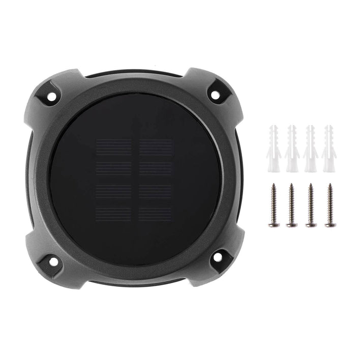 Solar Deck Lights: White LED 4-Pack, Black