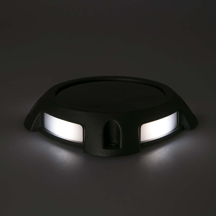 Solar Deck Lights: White LED 4-Pack, Black