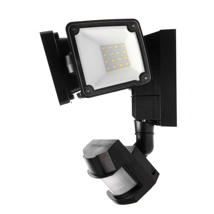 Solar Motion Sensor Light: Triple Head 6000K Light - Black