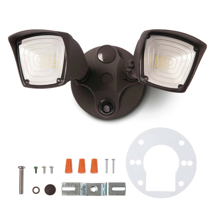 Dusk to Dawn Flood Light: LED Twin Head 5000K Light